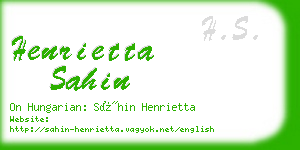 henrietta sahin business card